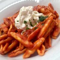 HP - Cavatielli con Pomodoro Basilico e stracciatella di bufala - Prime Querce Menù