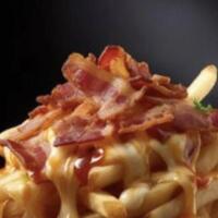 Patate fritte con Bacon croccante e cheddar - Hamburgeria 82