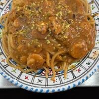 Spaghetti con Ricci gamberi e pistacchio - Bella Palermo Gastronomia