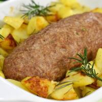 Polpettoncino ripieno con contorno di patate - Minuetti LAB